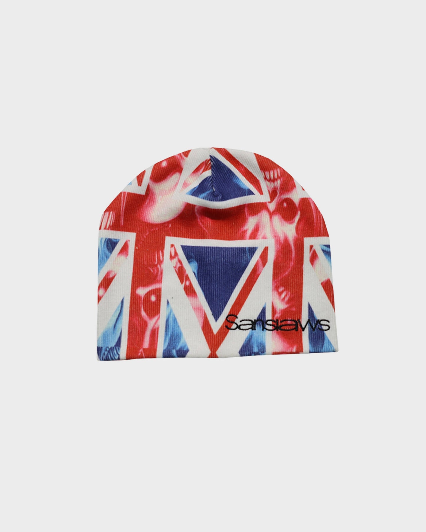 [SANSLAWS] Union Jack Skull Embroidered Beanie