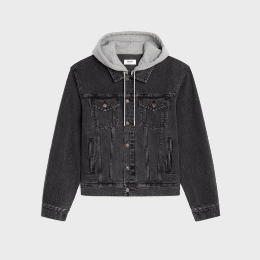 CELINE TRUCKER JACKET IN CHARCOAL WASH DENIM