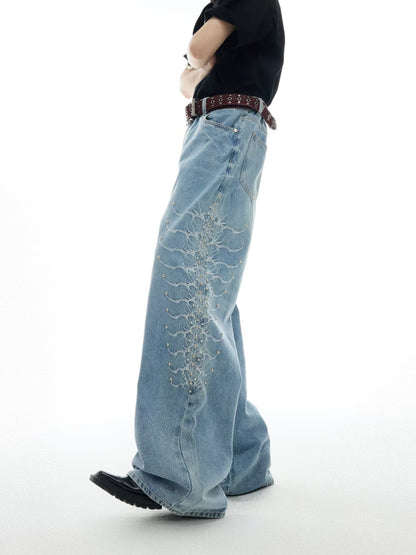 Beaded Nebula Flare Jeans