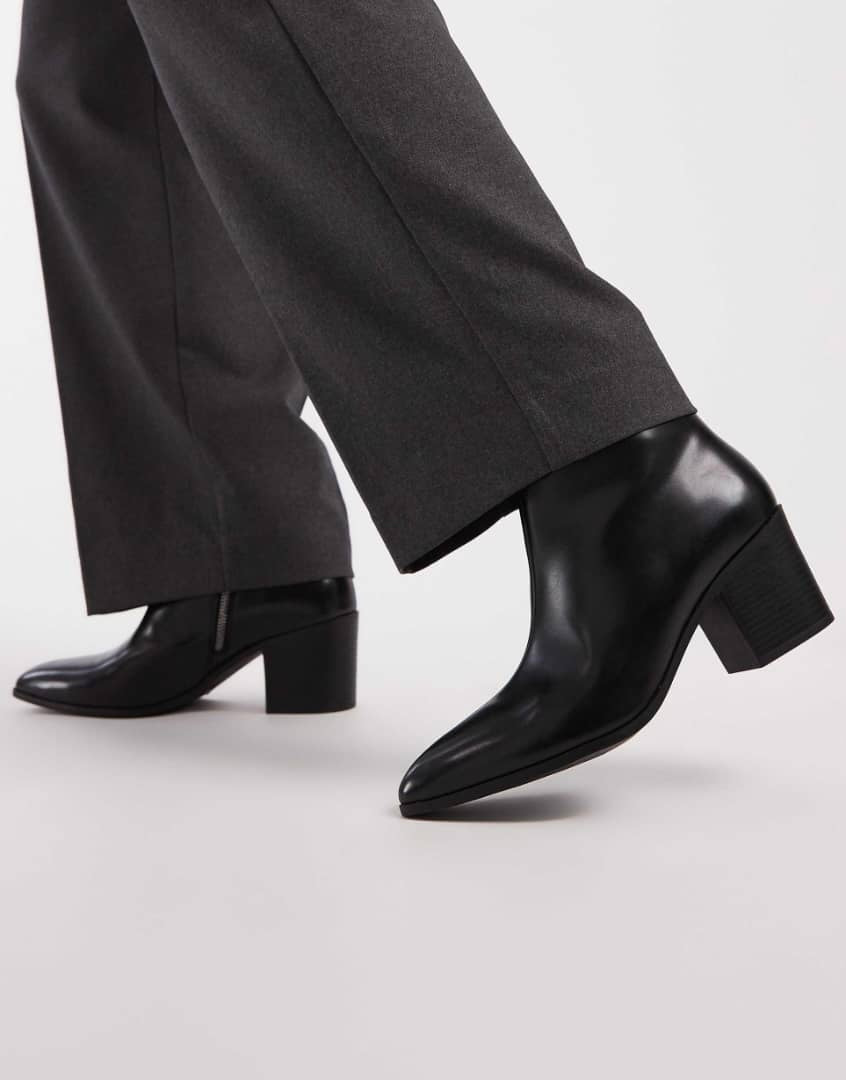 Leather Chelsea Heel Boots