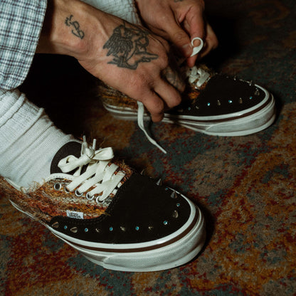 Studded Mohair Low-Top Sneakers