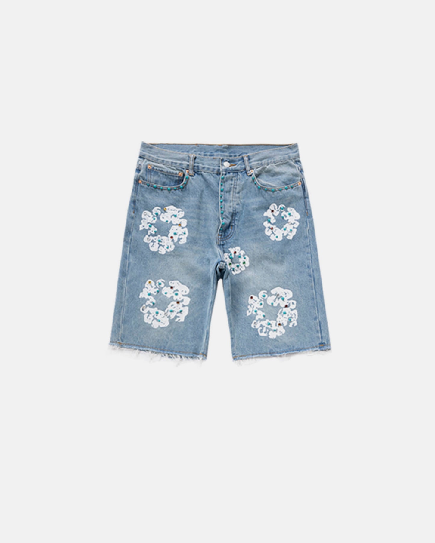 COTTON WREATH RHINESTONE JORTS