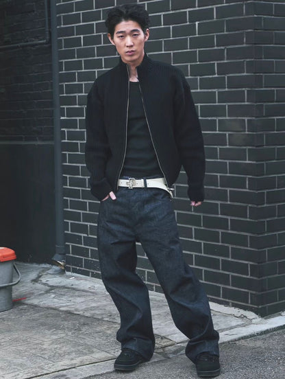 FAR FROM WHAT RIBBED ZIP UP