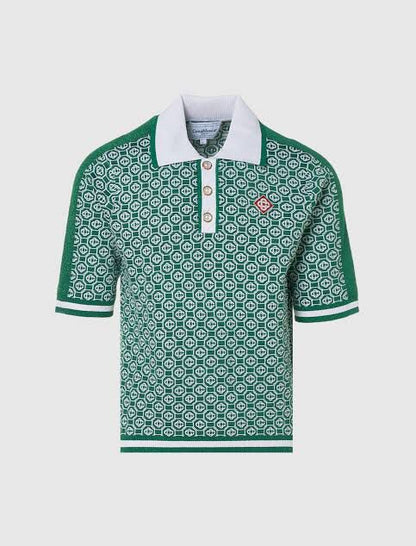 Casablanca Jacquard Monogram Polo Shirt