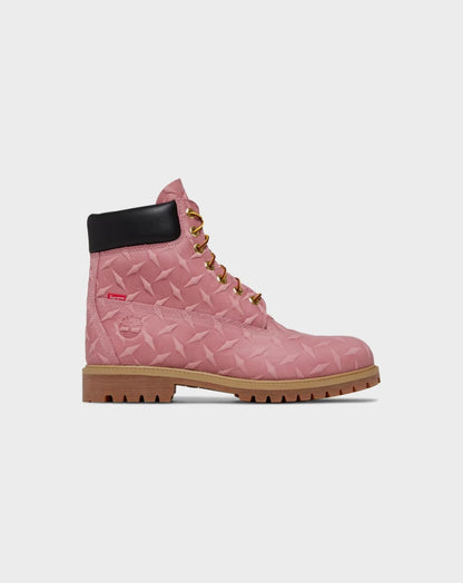 Supreme x 6 Inch Premium Waterproof Boot 'Embossed Diamond Plate - Pink'
