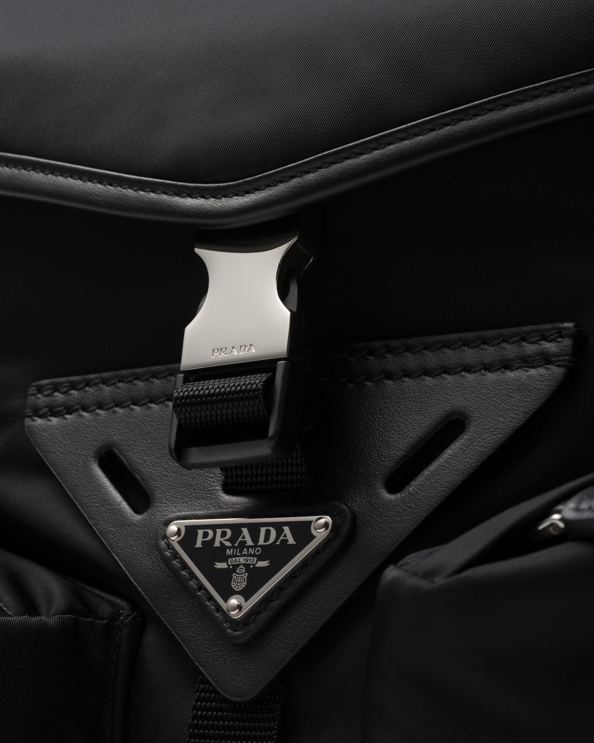 Prada Re-Nylon Leather Shoulder Bag