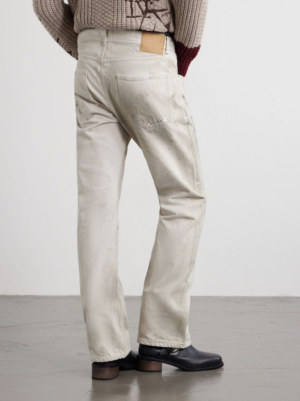 BURNT PAINT-SPLATTER STRAIGHT LEG DENIM