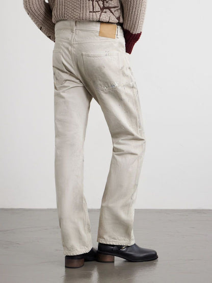 BURNT PAINT-SPLATTER STRAIGHT LEG DENIM