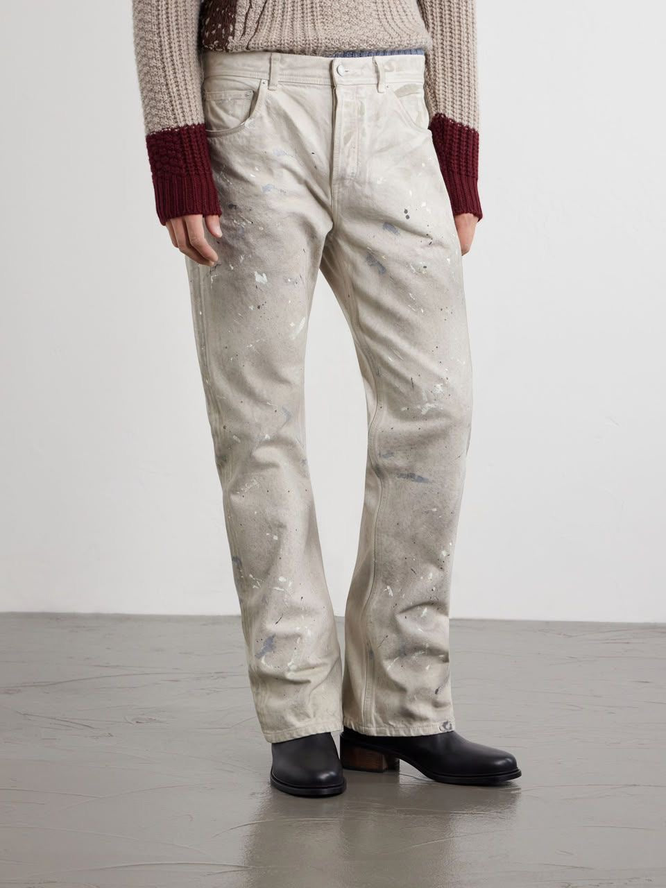 BURNT PAINT-SPLATTER STRAIGHT LEG DENIM