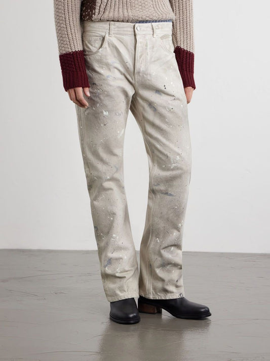 BURNT PAINT-SPLATTER STRAIGHT LEG DENIM