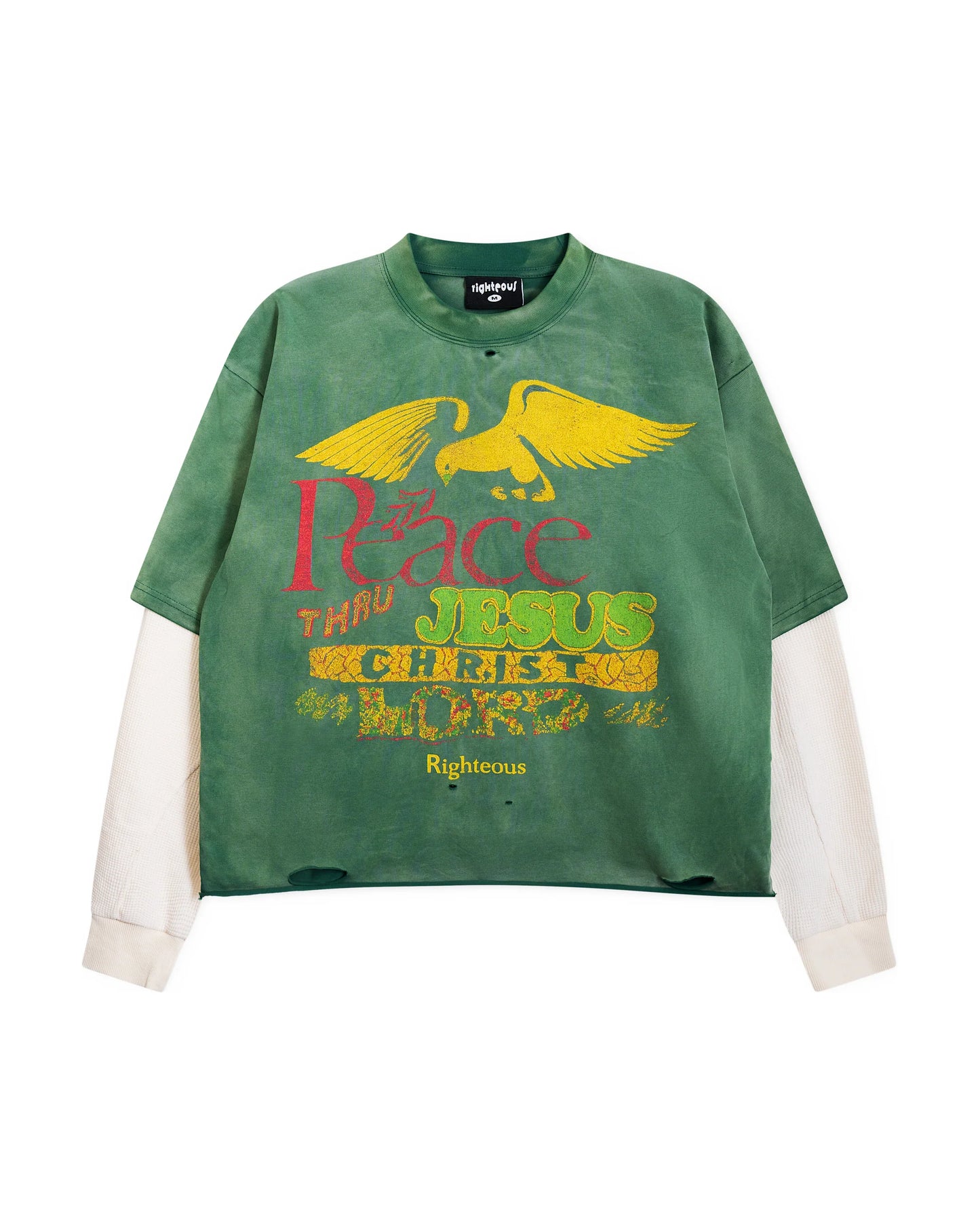 PEACE THRU JESUS CHRIST LAYERED TEE