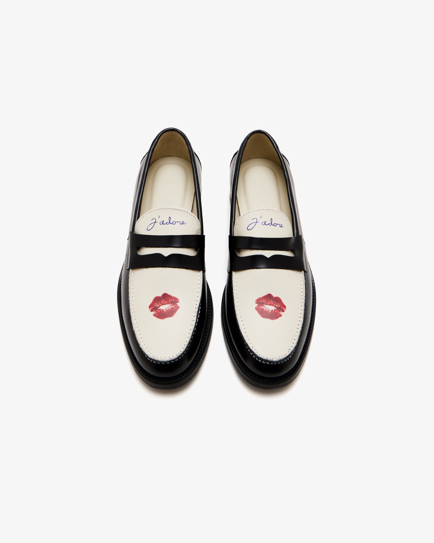 Lips Motif Penny Loafers