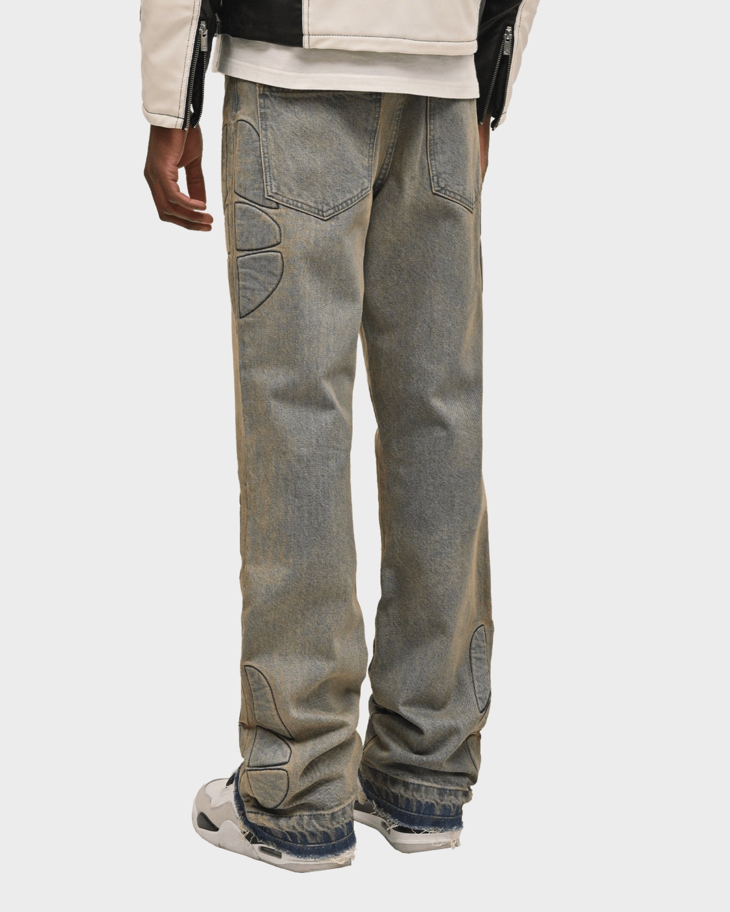Stone-wash Moto Denim