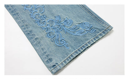 Hooked Embroidered Denim Pants