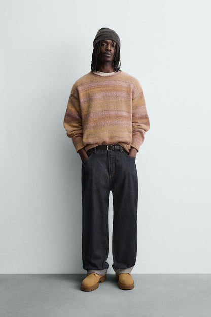 Textured Mélange Knit Sweater