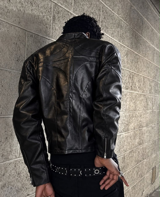 ARMOR BIKER JACKET (JET BLACK)