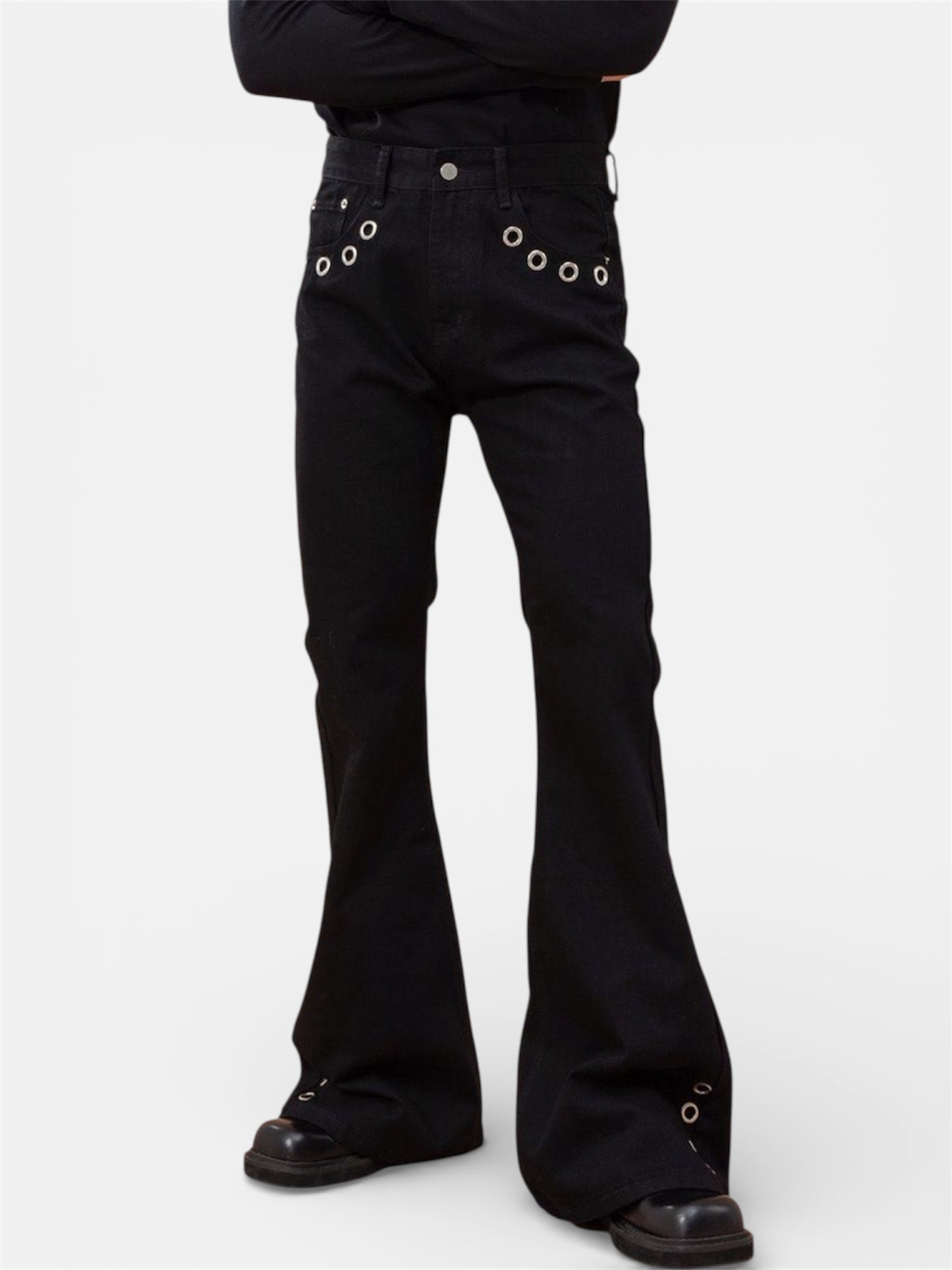 Grommet Flare Trousers