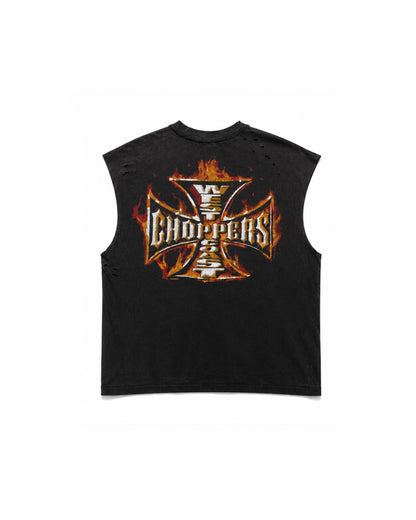 WC CHOPPERS DISTRESSED CUT-OFF TEE