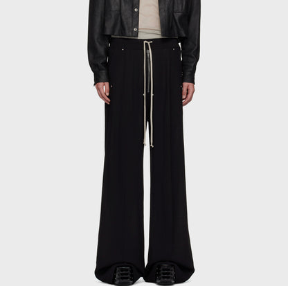 RICK OWENS Black Porterville Wide Bela Trousers