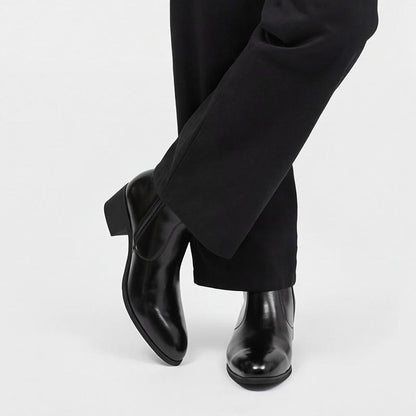 Leather Chelsea Heel Boots