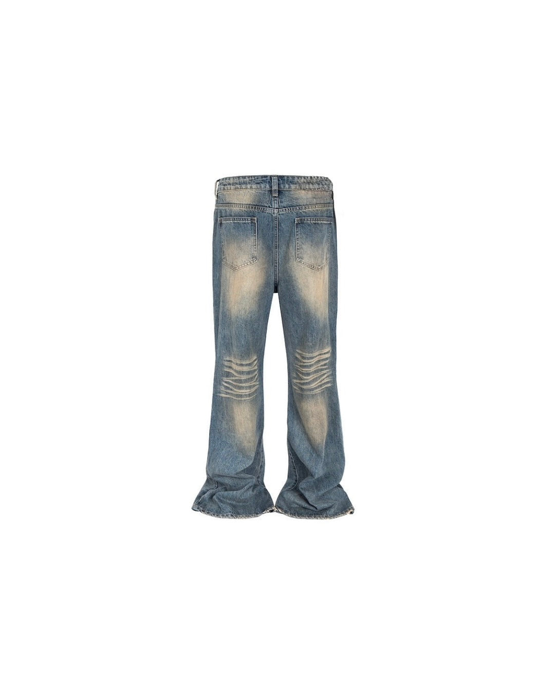 Distressed Flare Jeans — Dust Blue