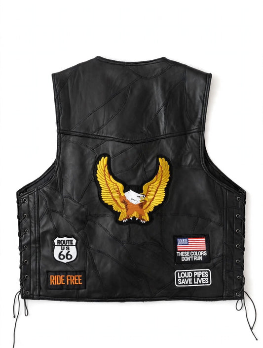 LIVE TO RIDE Biker Leather Vest