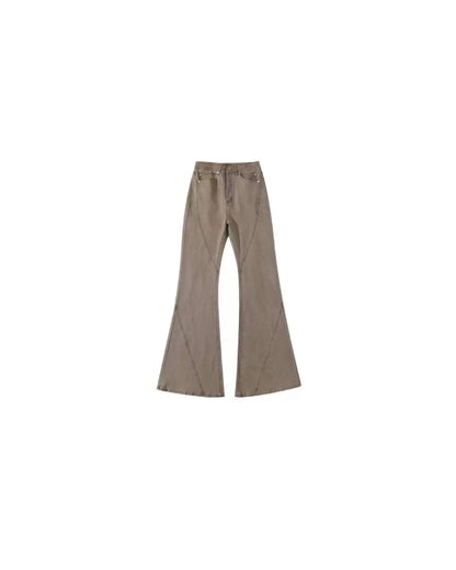 Flared Panel Denim — Washed Taupe
