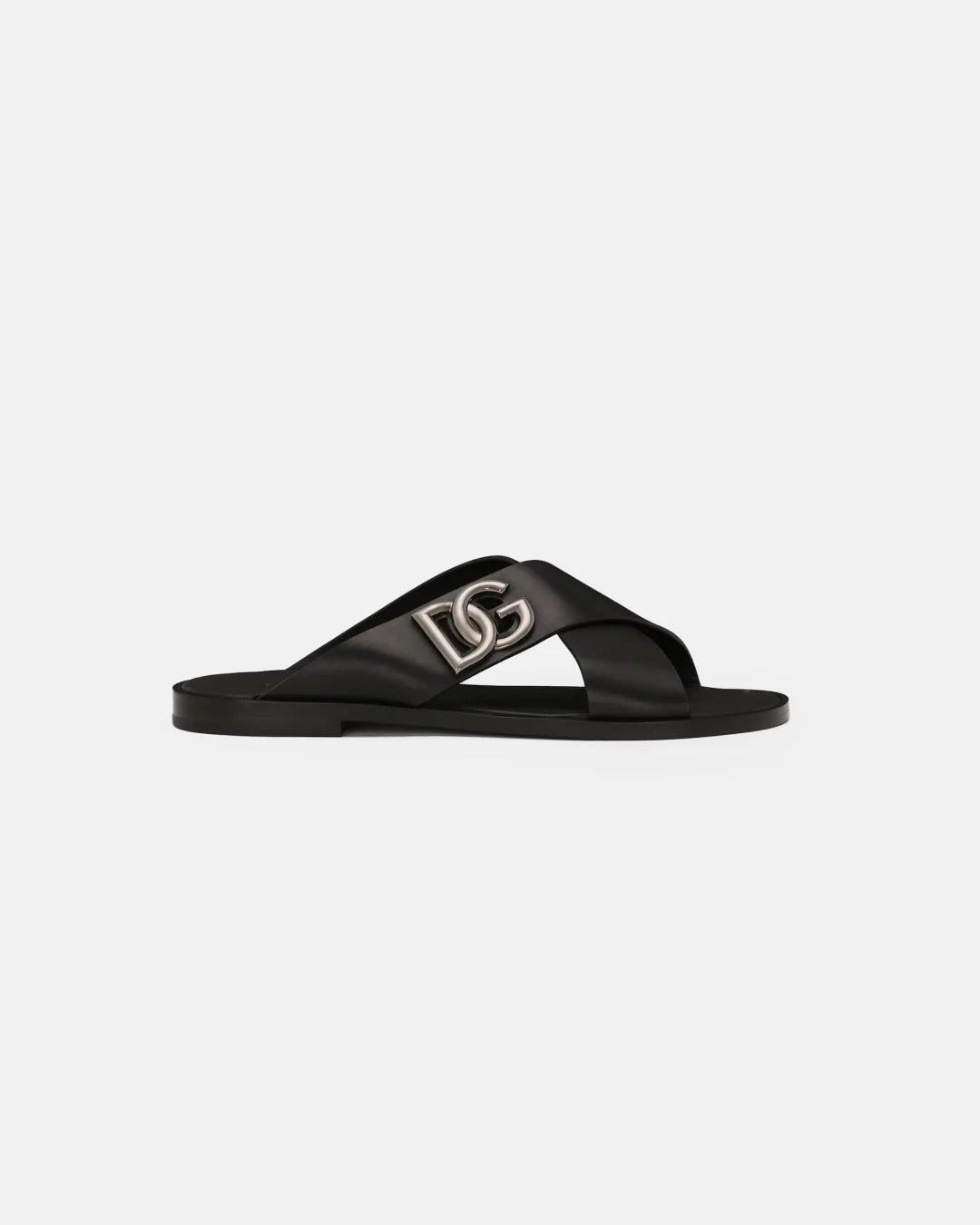 D & G Calfskin Sandals with Metal DG Logo