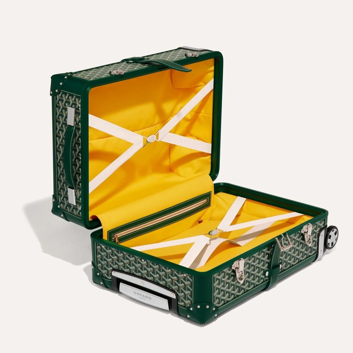 Goyardine Canvas & Clamecy Cowhide Bourget PM Trolley Case - Green