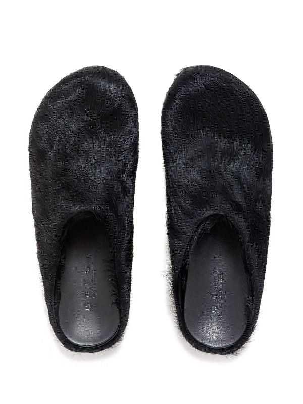 Marni Fussbet Sabot calf-hair slippers