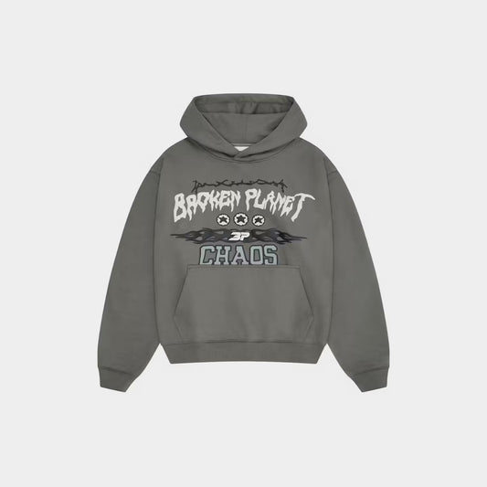 Broken Planet Chaos Hoodie - Gunmetal Gray