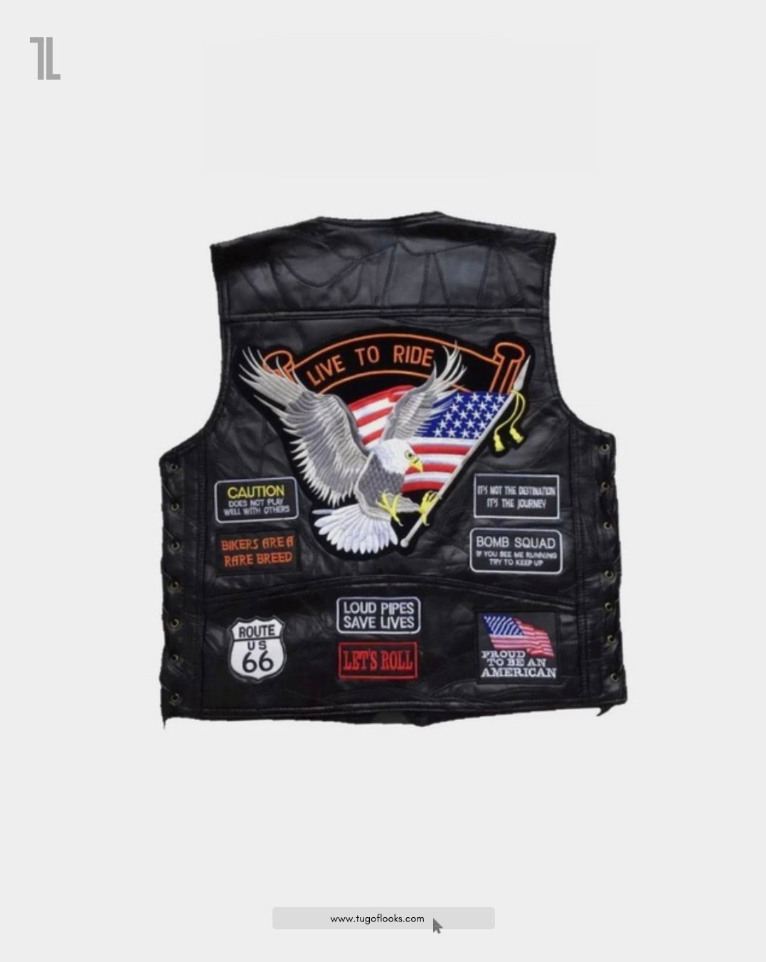 LIVE TO RIDE Biker Leather Vest