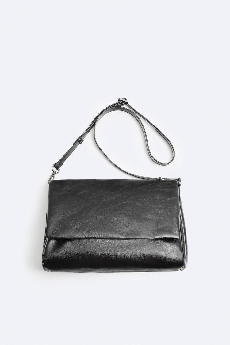 ZARA Leather Puff Crossbody Bag