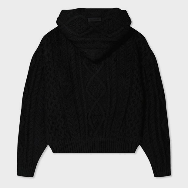 Fear of God Essentials Cable Knit Hoodie - Black