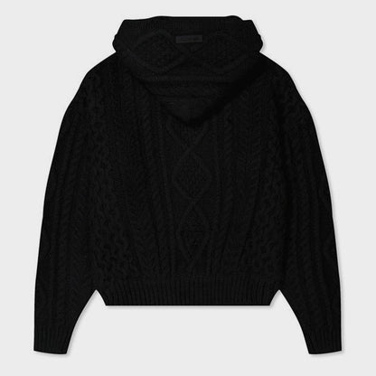 Fear of God Essentials Cable Knit Hoodie - Black