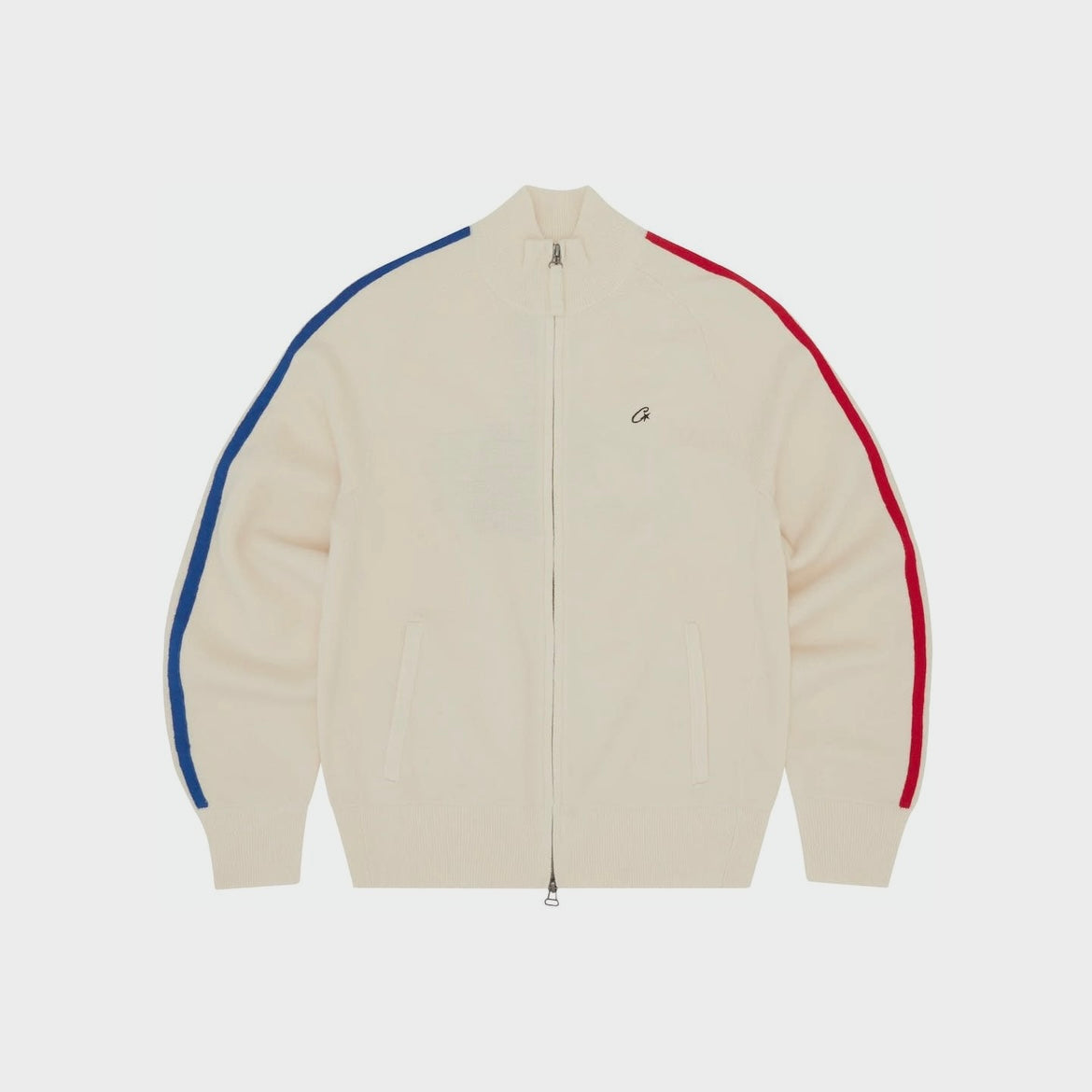 Corteiz Knit Zip Up Fleece - Cream