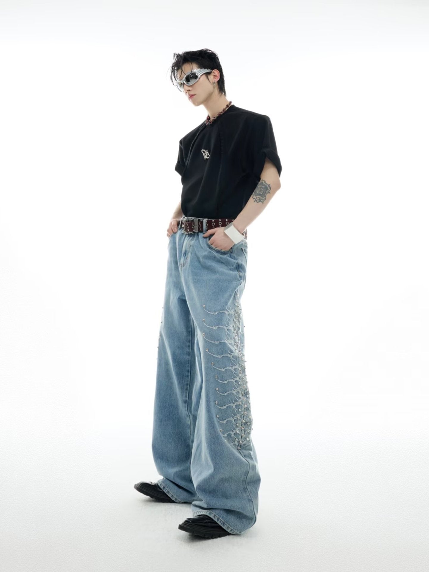 Beaded Nebula Flare Jeans