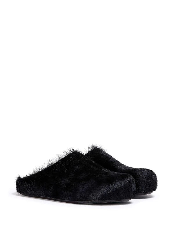 Marni Fussbet Sabot calf-hair slippers