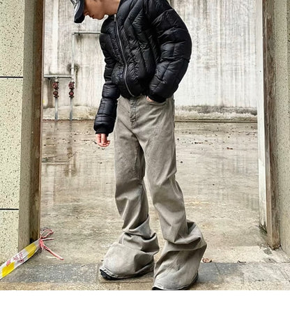 Flared Panel Denim — Washed Taupe