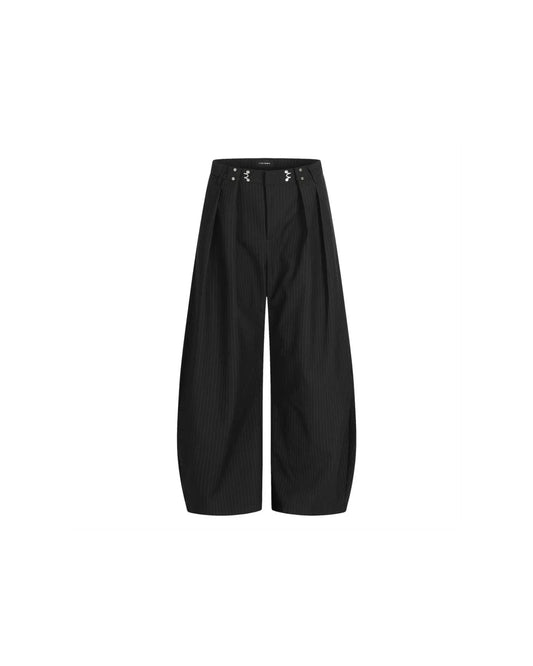 Pinstripe Hardware Wide Pants