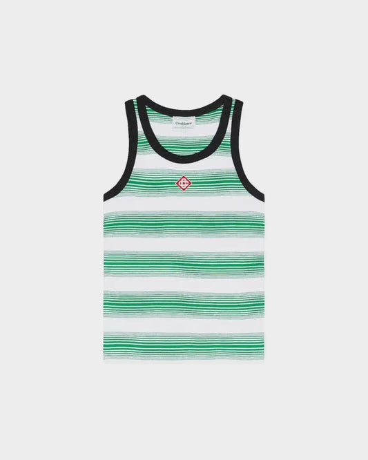 Logo Stripe Ringer Tank In Multi