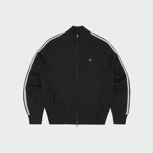 Corteiz Knit Zip Up Fleece - Black