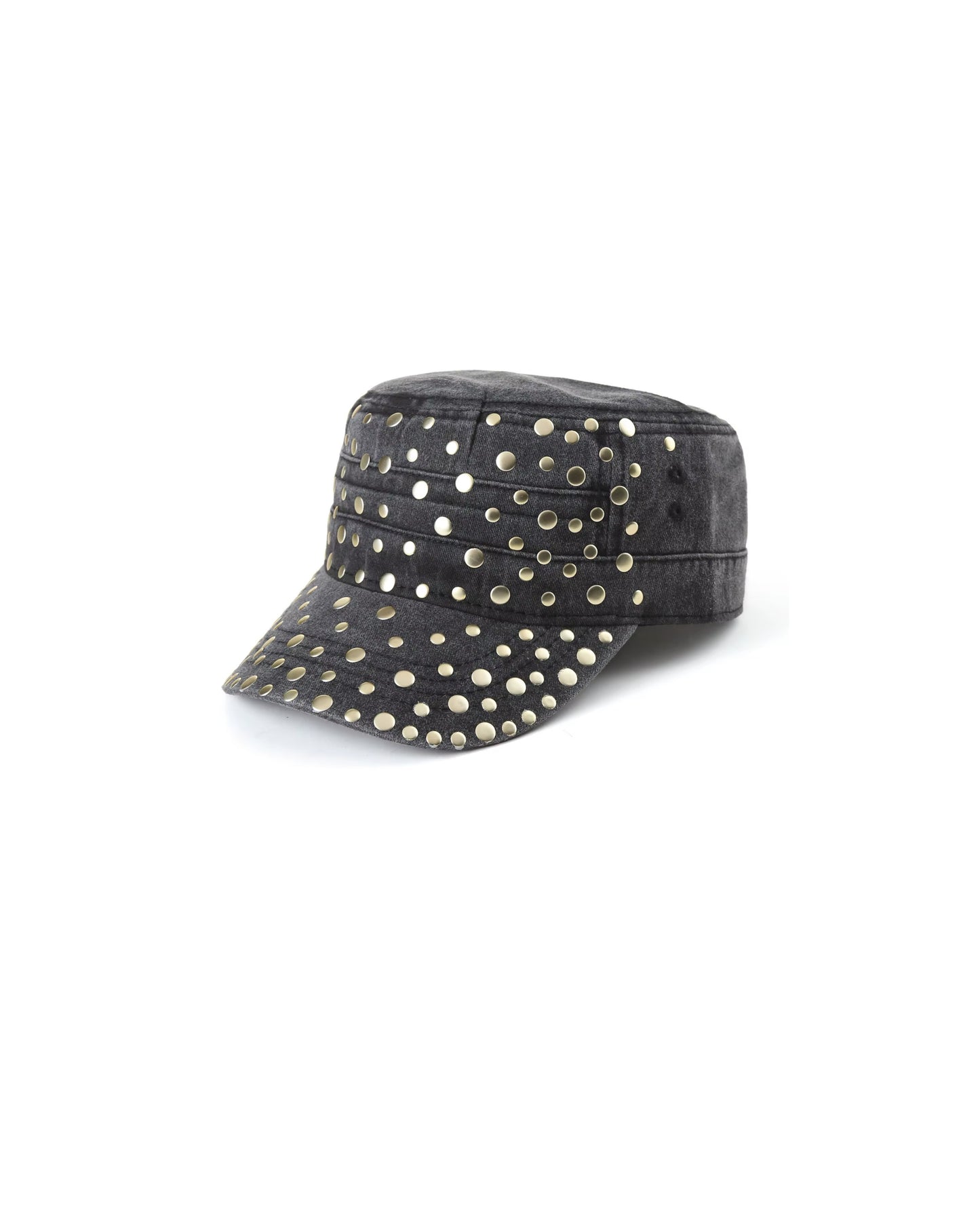 STUDDED DENIM FIELD CAP