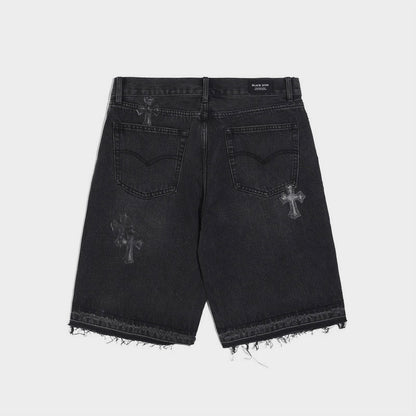 Black Icon Chrome Jorts - Black