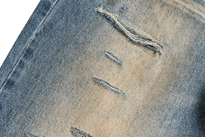 Distressed Flare Jeans — Dust Blue