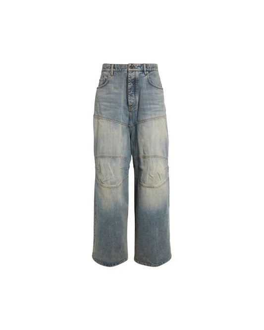 Panel Washed Wide-Leg Denim