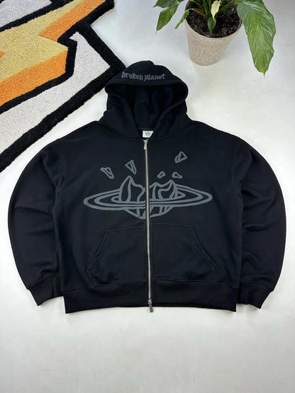 BP Zip UP Hoodie - Soot Black