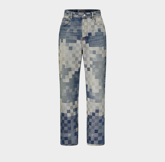 Damier Denim Skate Pants