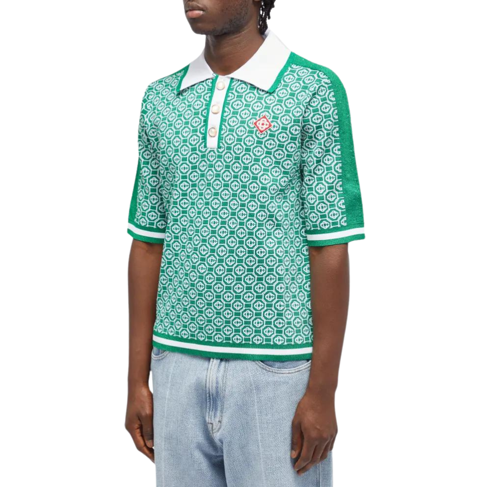 Casablanca Jacquard Monogram Polo Shirt