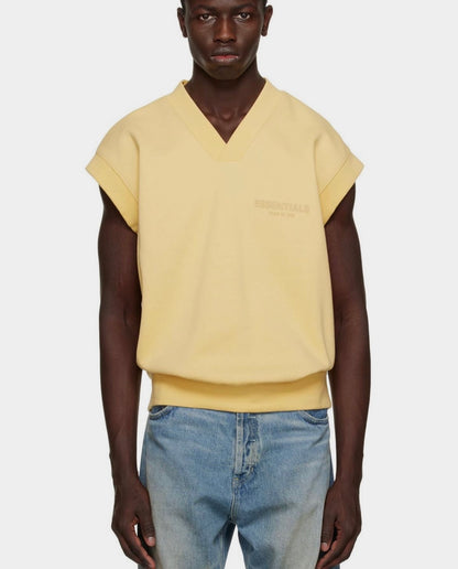 Fear Of God Essentials Sweater Vest In Yellow